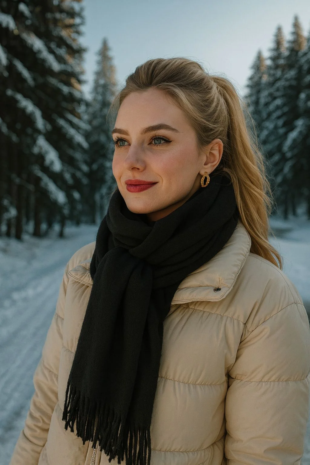 Thick Fringed Shoulder Scarf Shawl in Black - Nesvay - by Peralane