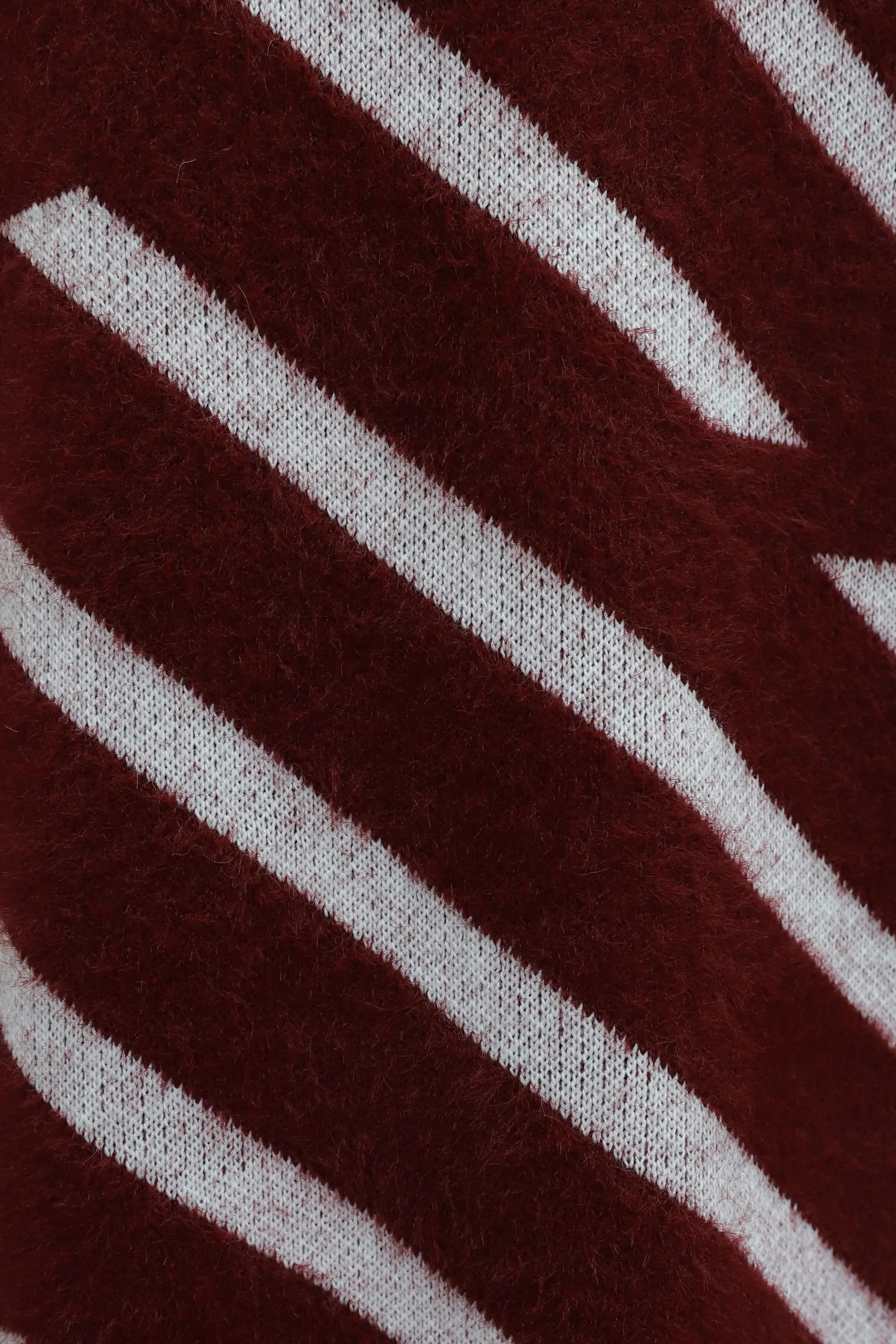 Women's Maroon and White Diagonal Stripe Half-Turtleneck Knit Tunic - Podyumplus - by Peralane - photo 7