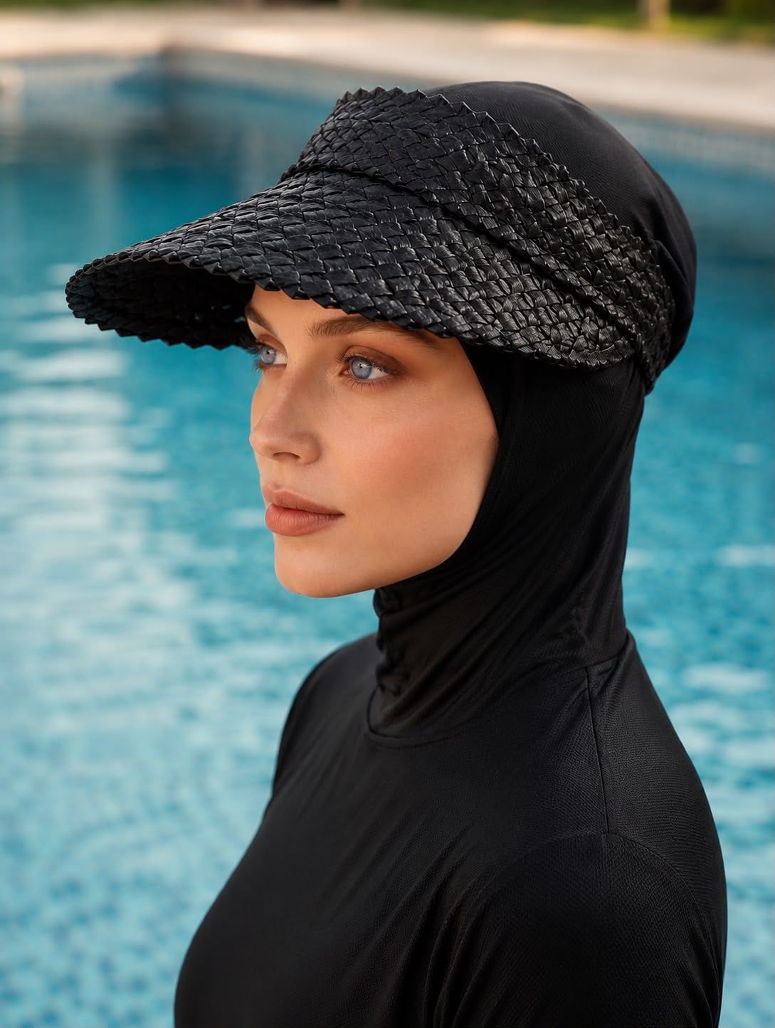 Black Straw Visor Hat - Nesvay - by Peralane - photo 2