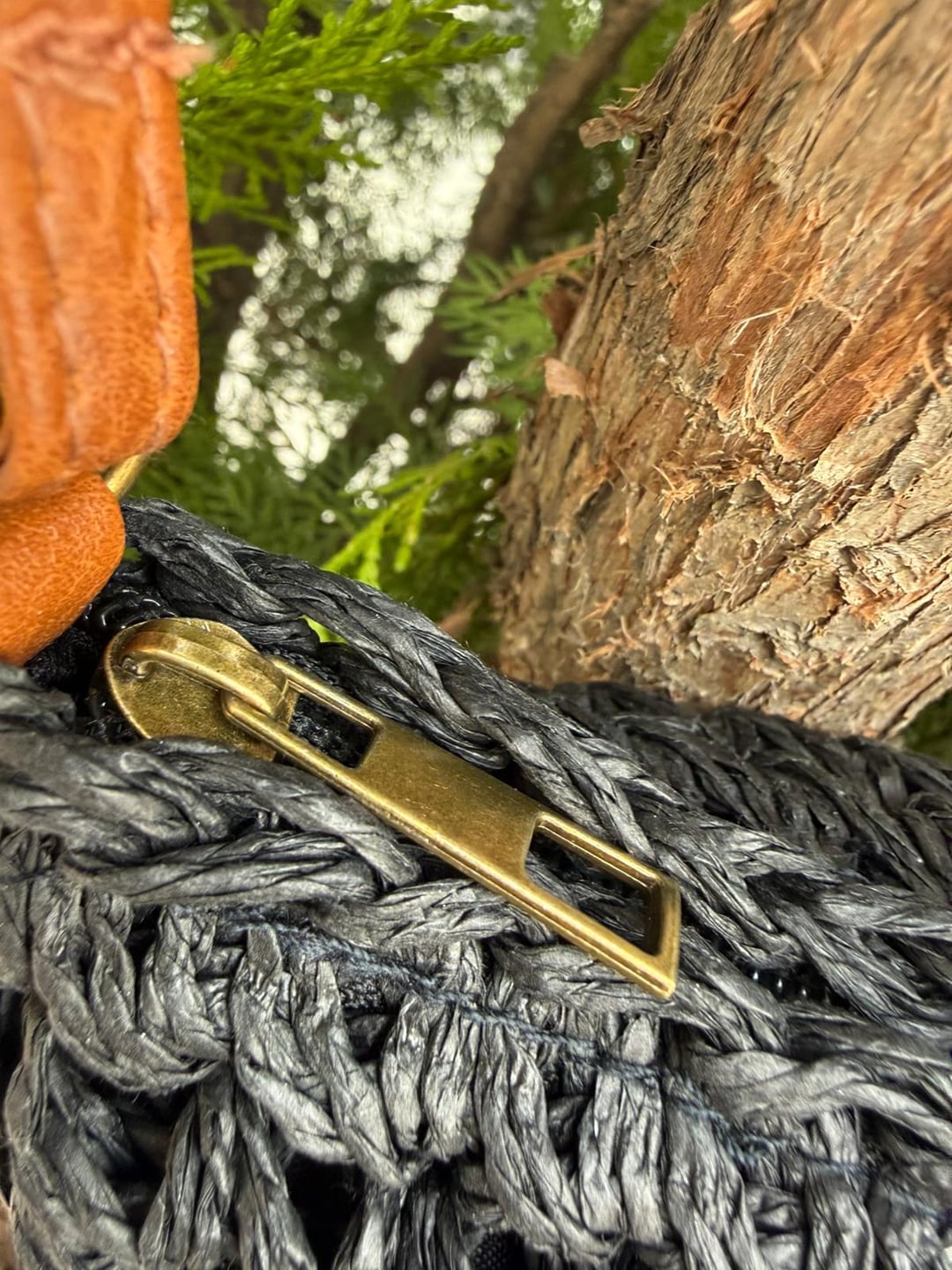 Handwoven Woven Straw Crossbody Bag with Faux Leather Flap - Nesvay - by Peralane - photo 4
