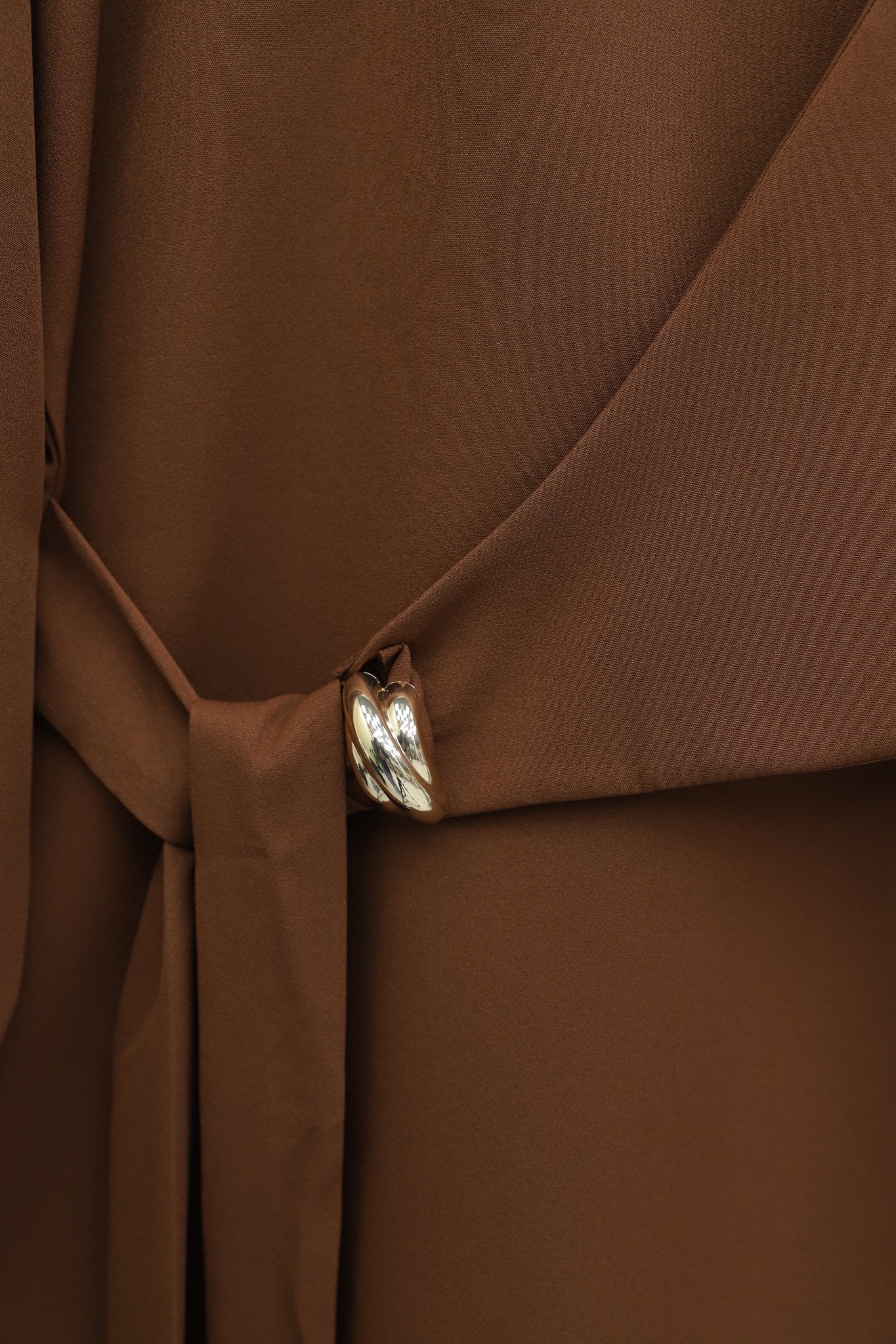 Cross-Wrap Belted Tunic and Trousers Two-Piece Set - Brown - Podyumplus - by Peralane - photo 4
