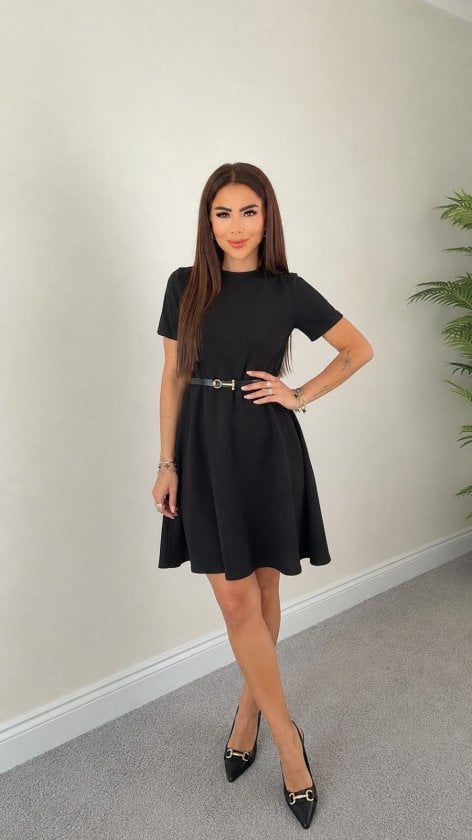 Women's Short-Sleeved Belted Modal Dress - Janes - by Peralane - photo 3