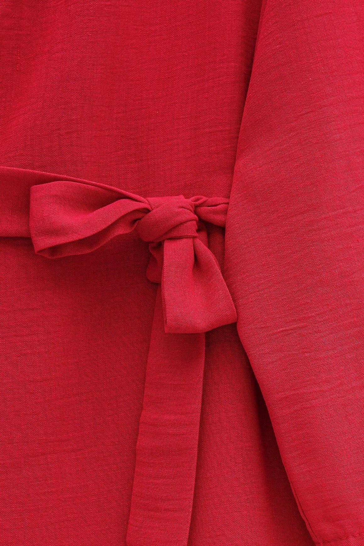 Red Double-Belted Long Abaya Coat - Podyumplus - by Peralane - photo 5