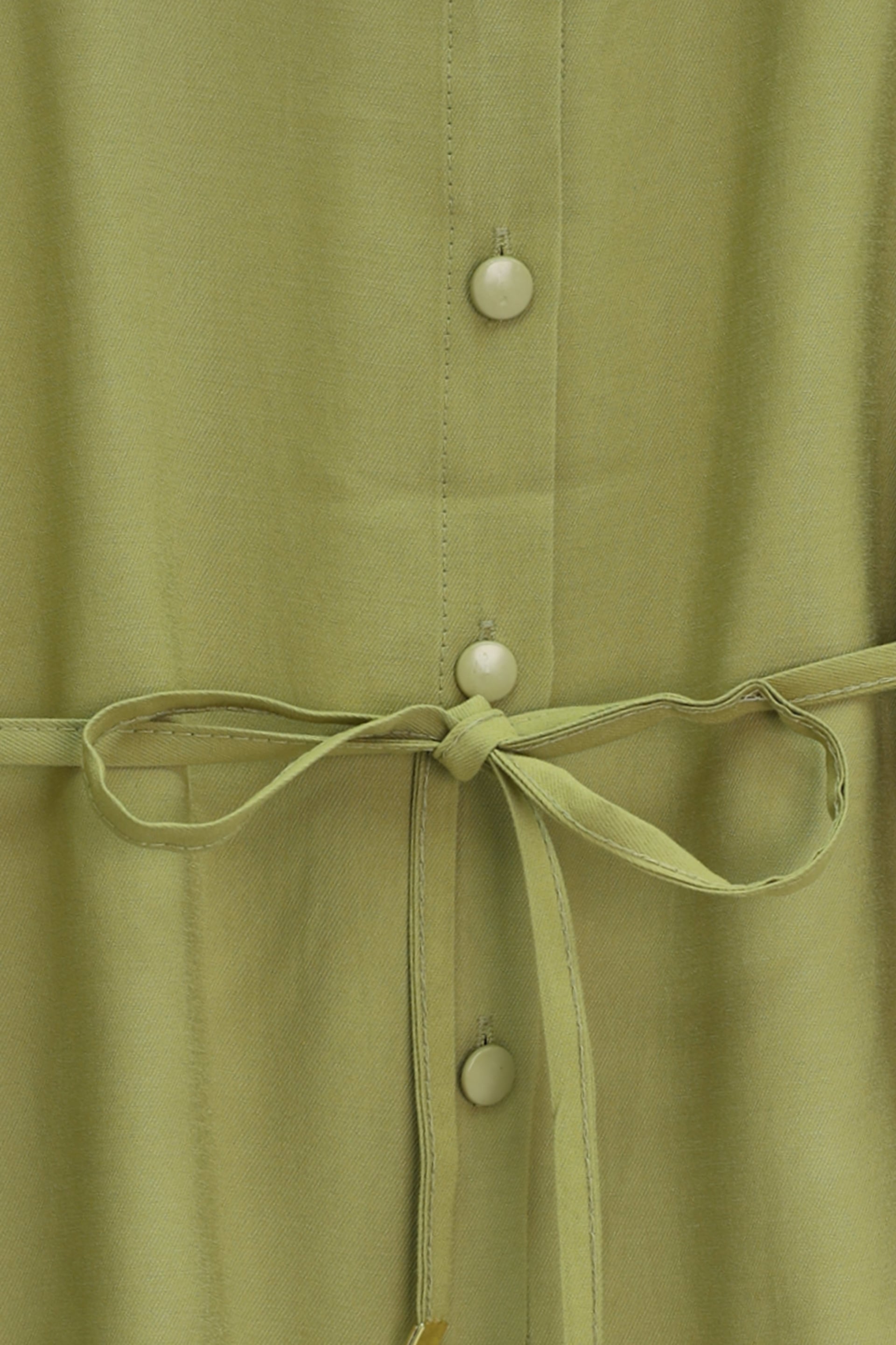 Women's Floral Sleeve and Skirt Two-Piece Modal Set with Tie Waist - Olive Green - Podyumplus - by Peralane - photo 5