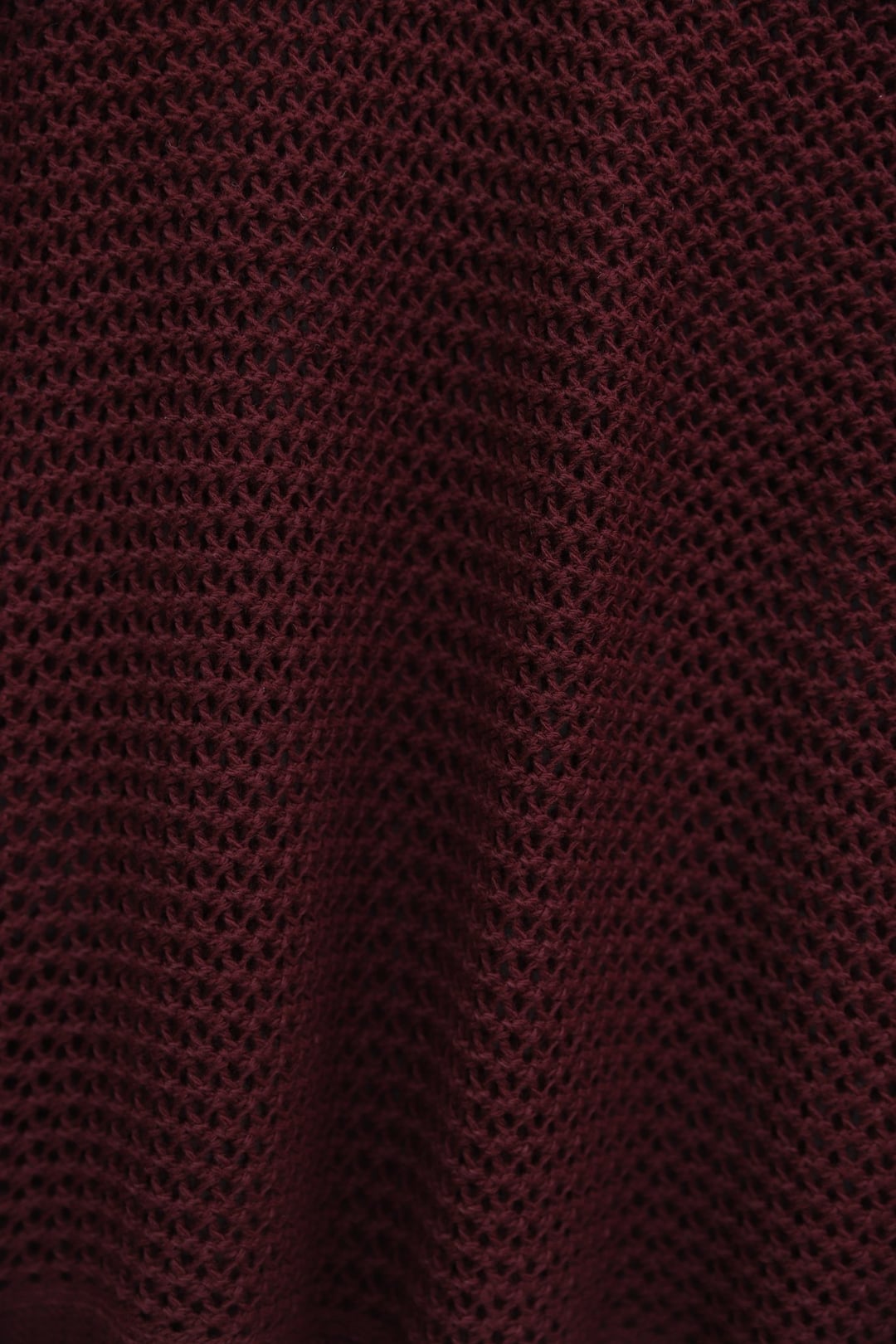 Batwing Sleeve Open-Weave Knit Sweater - Burgundy - Podyumplus - by Peralane - photo 5