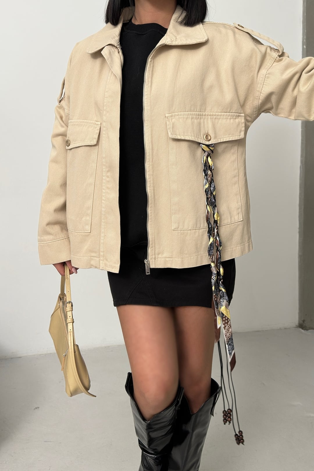 Stone Denim Jacket with Pockets 6254 - Xlove - by Peralane - photo 3