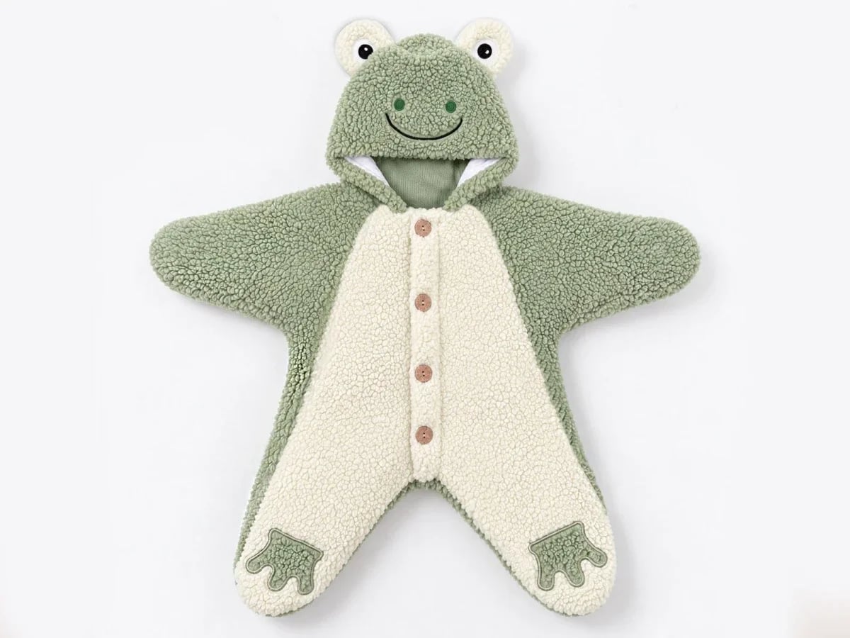 Frog Detail Welsoft Plush Baby Romper - Cayzen - by Peralane