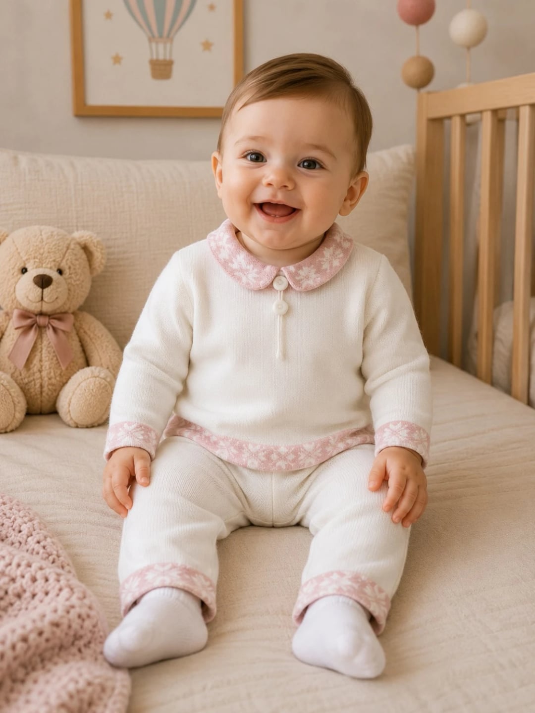 Knitted Baby Girl Set - 1170 - Has Bereket - by Peralane