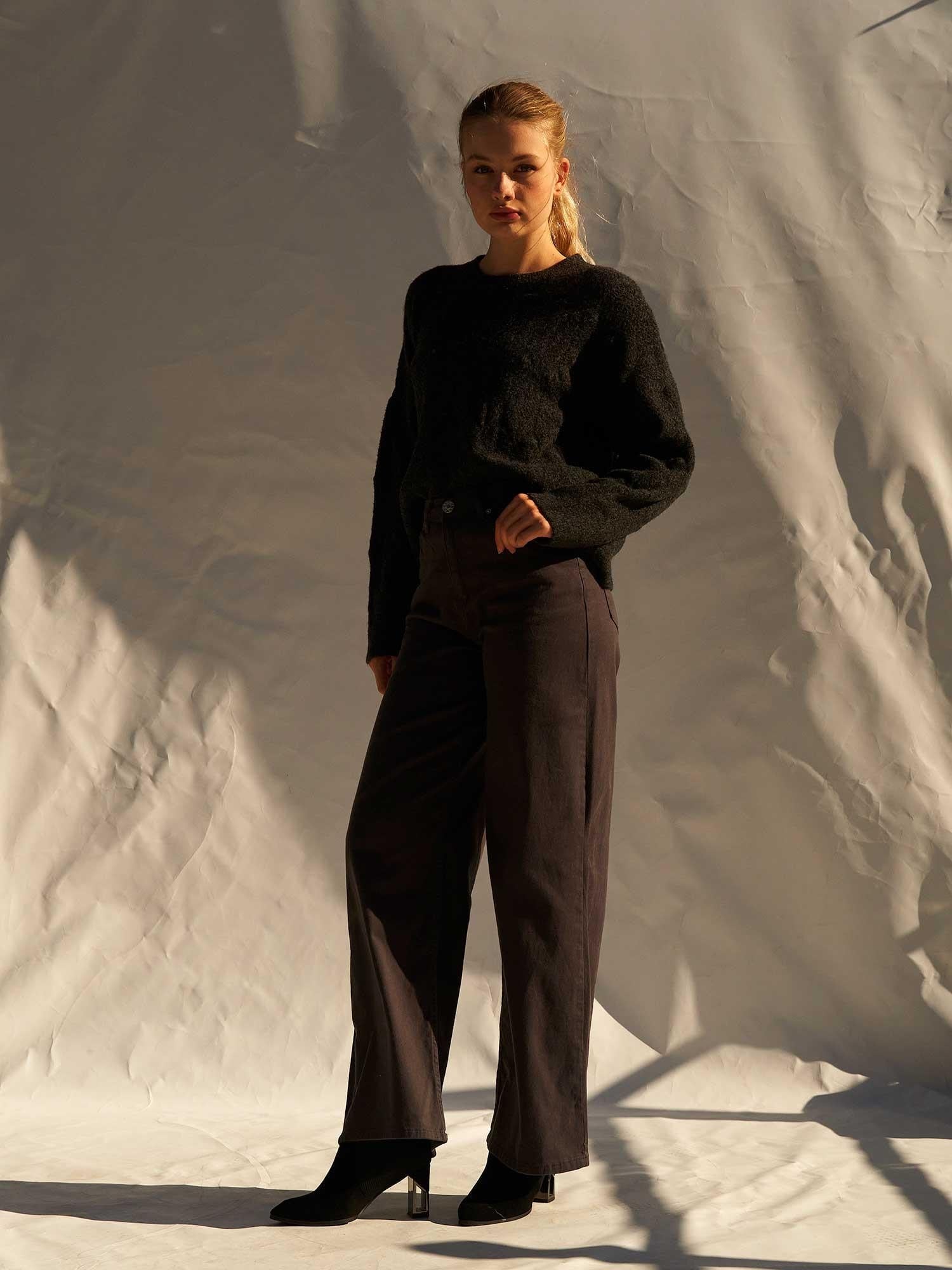 Women's 5-Pocket Palazzo Trousers in Anthracite - Lefon - by Peralane - photo 4