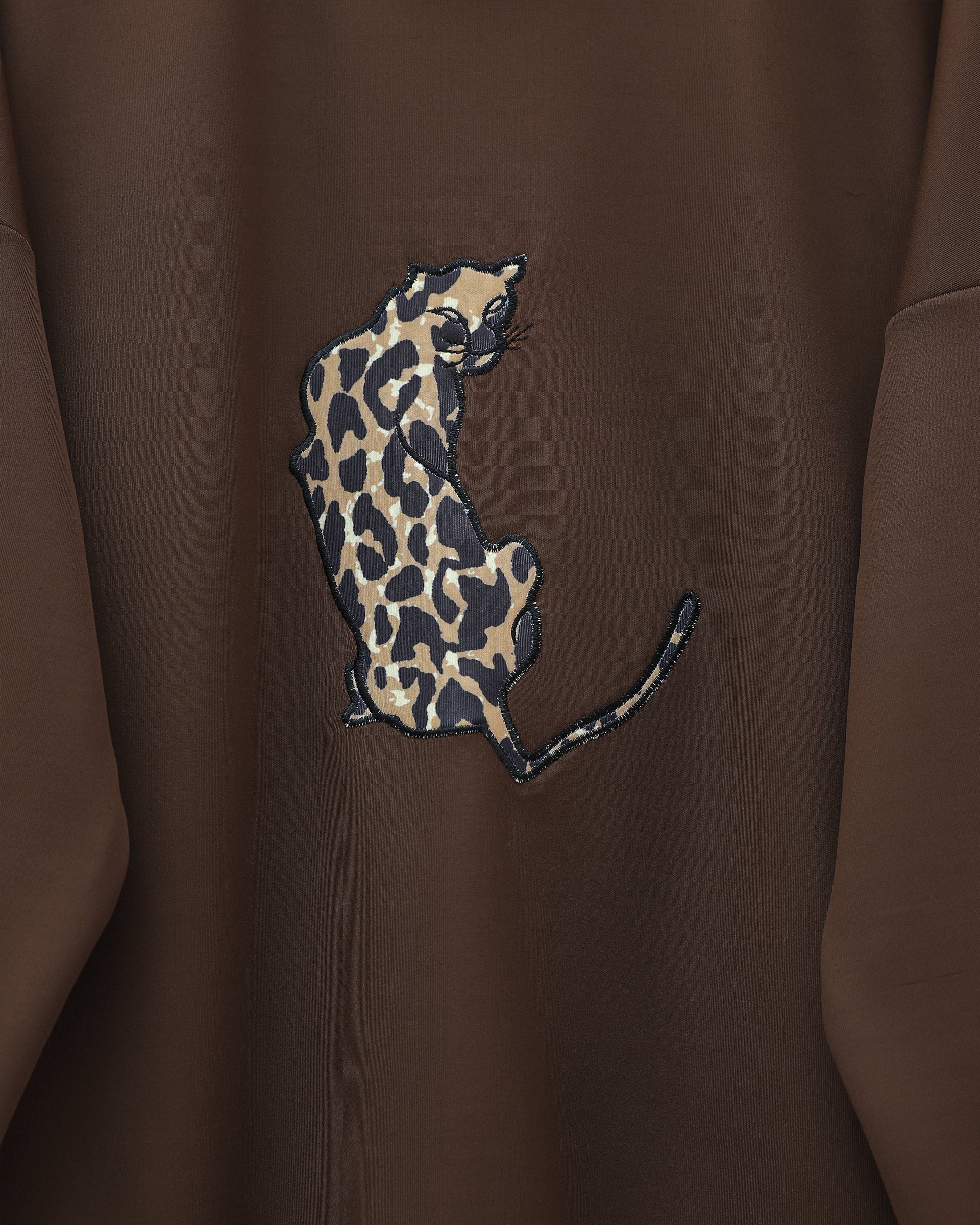 Leopard Patterned Scuba Lounge Set with Trousers - Brown - Podyumplus - by Peralane - photo 3