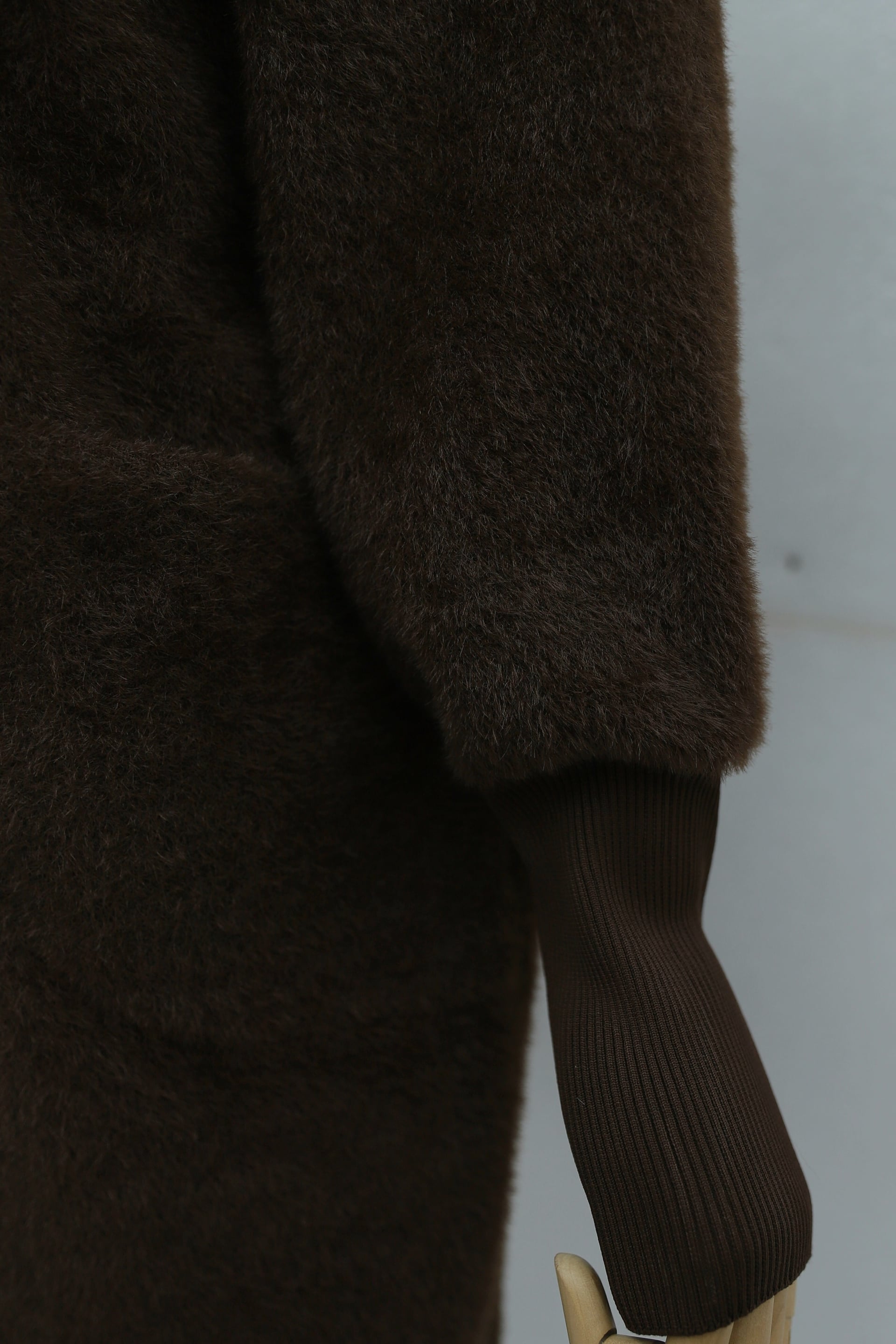 Hooded Double-Pocket Button-Front Fringed Cardigan - Dark Brown - Podyumplus - by Peralane - photo 7