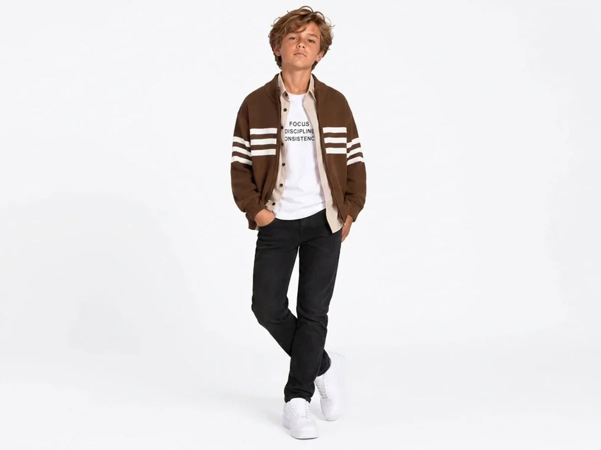 Striped Detail 4-Piece Boys' Set - Ruhat Kids - by Peralane