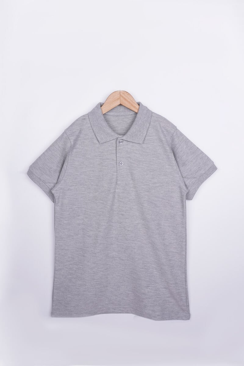 Unisex Kids Short-Sleeve Polo Shirt 10-13Y Pack of 4 - Light Grey - Interkidsy Basic - by Peralane