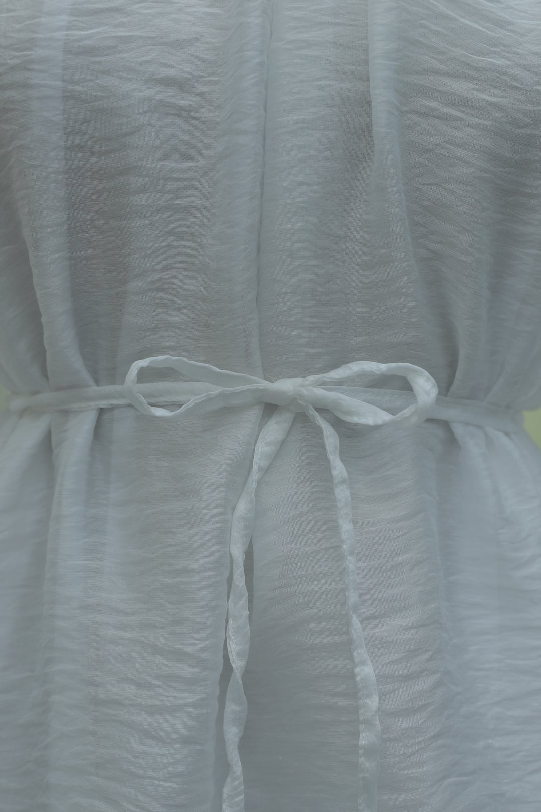 High Neck Belted Lined Spanish Sleeve Oversize Lyocell Tunic - White - Podyumplus - by Peralane - photo 9