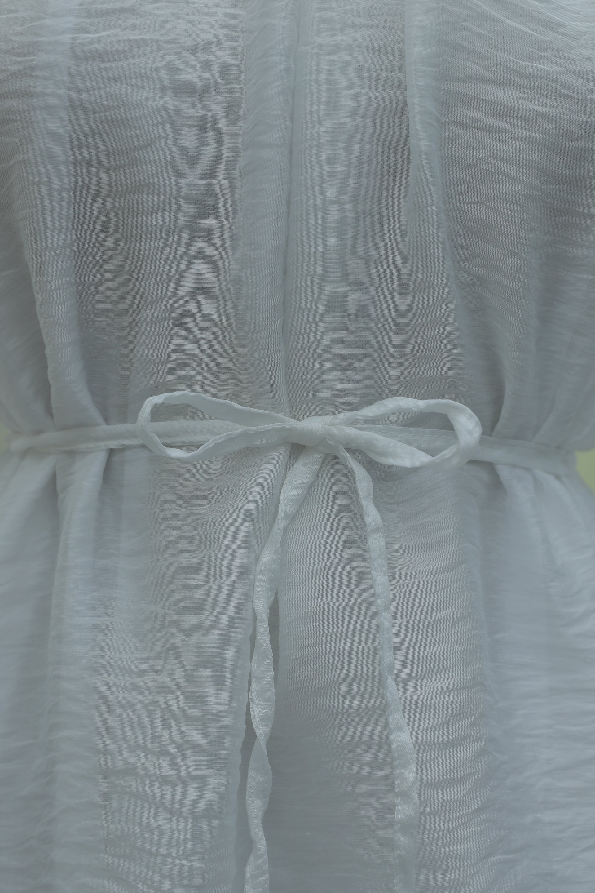 High Neck Belted Lined Spanish Sleeve Oversize Lyocell Tunic - White - Podyumplus - by Peralane - photo 9