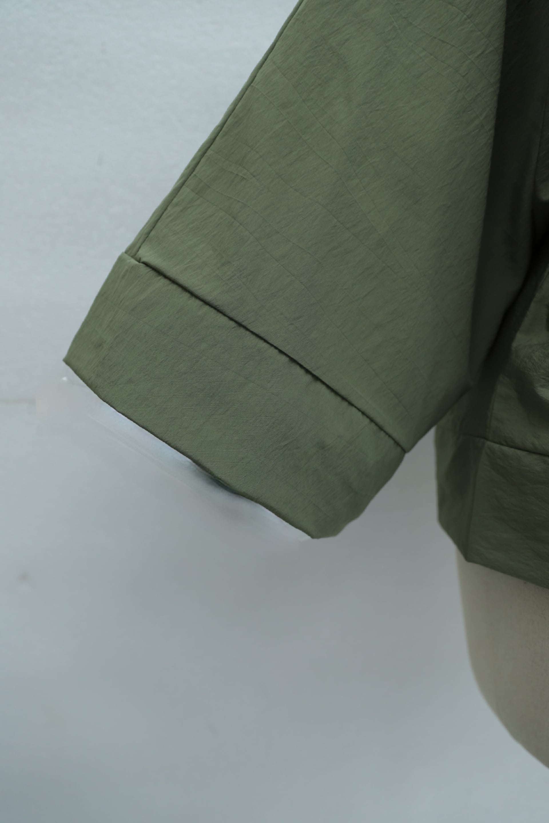 Chinese Knot Closure Mandarin Collar Parachute Kimono - Olive Green - Podyumplus - by Peralane - photo 12