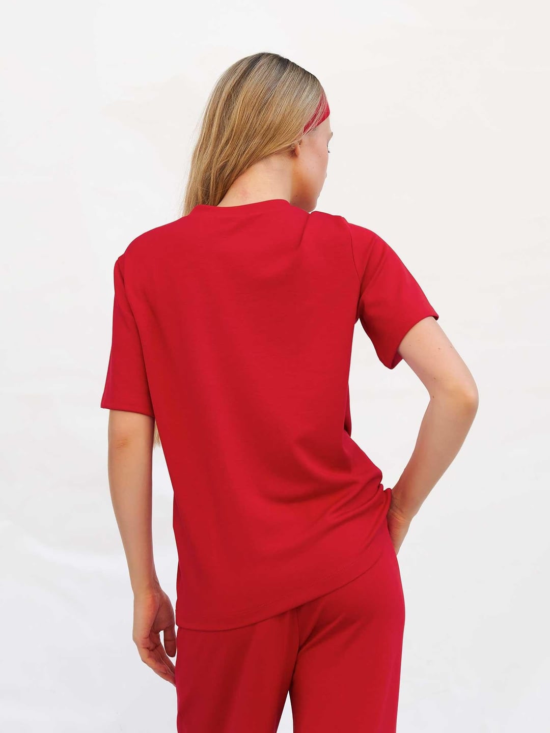 Red Oversize Crew Neck T-Shirt - Lefon - by Peralane - photo 3