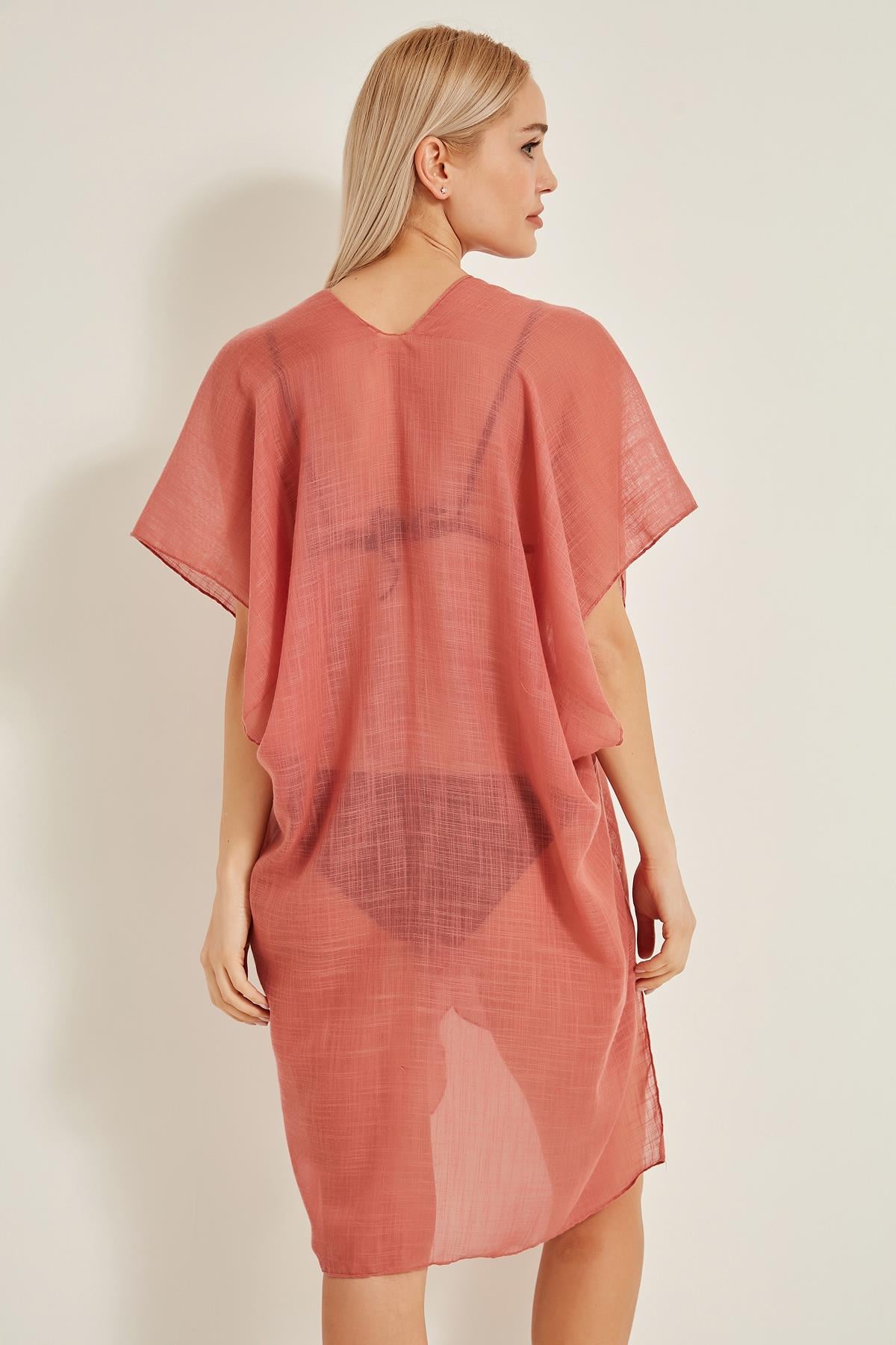 Coral Open Pareo with Tassel Tie - 90x180 cm - Nesvay - by Peralane - photo 4