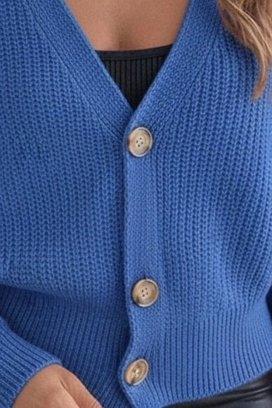 Women's Royal Blue Button-Down Knit Cardigan - Janes - by Peralane - photo 2