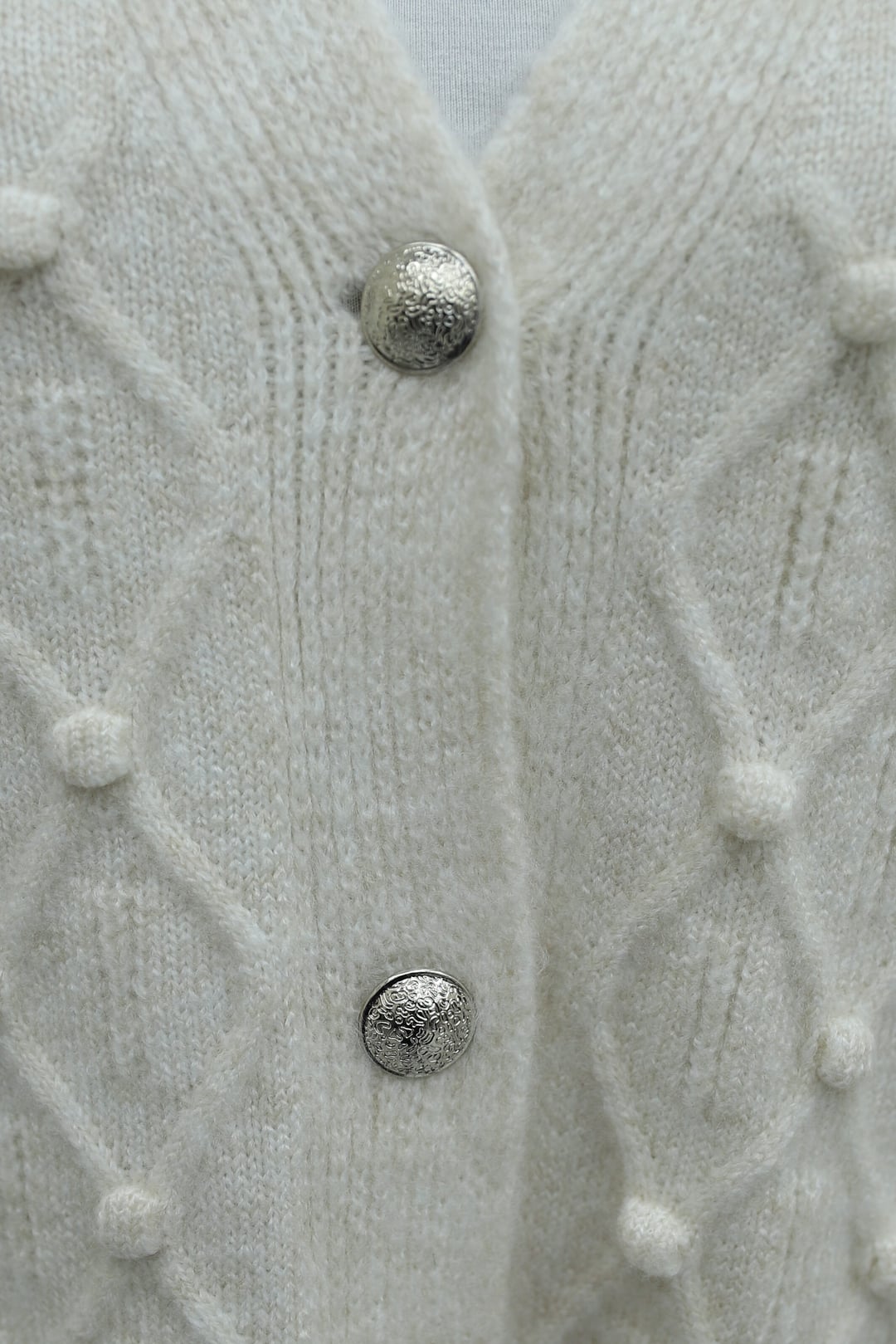 Embroidered Pompom Detail Buttoned Knit Cardigan - Stone Color - Podyumplus - by Peralane - photo 8