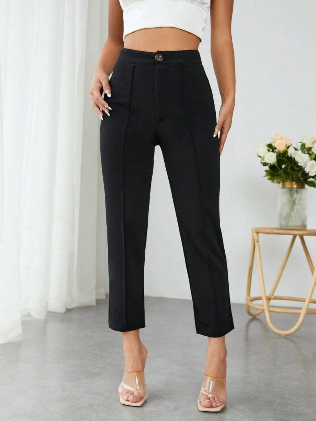 Women's High Waist Pocket Detail Scuba Dive Trousers - Janes - by Peralane - photo 3