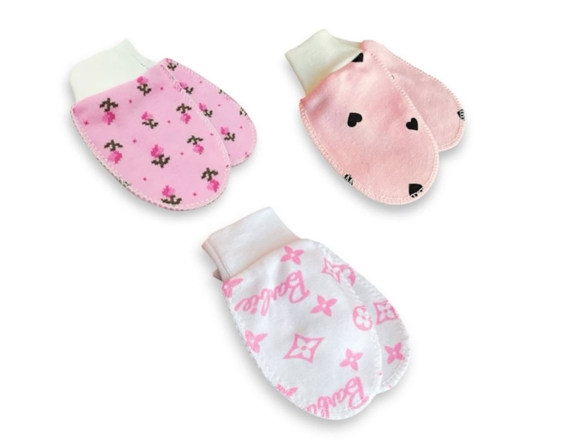 Unisex Baby Mittens - Set of 4 Pairs - Supermini - by Peralane