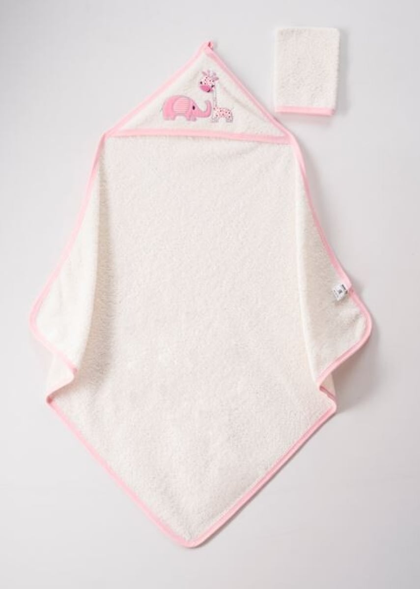 Baby Unisex 2-Piece Bath Set and Towel 75x80 1072-354 - Beige - Ramel Kids - by Peralane