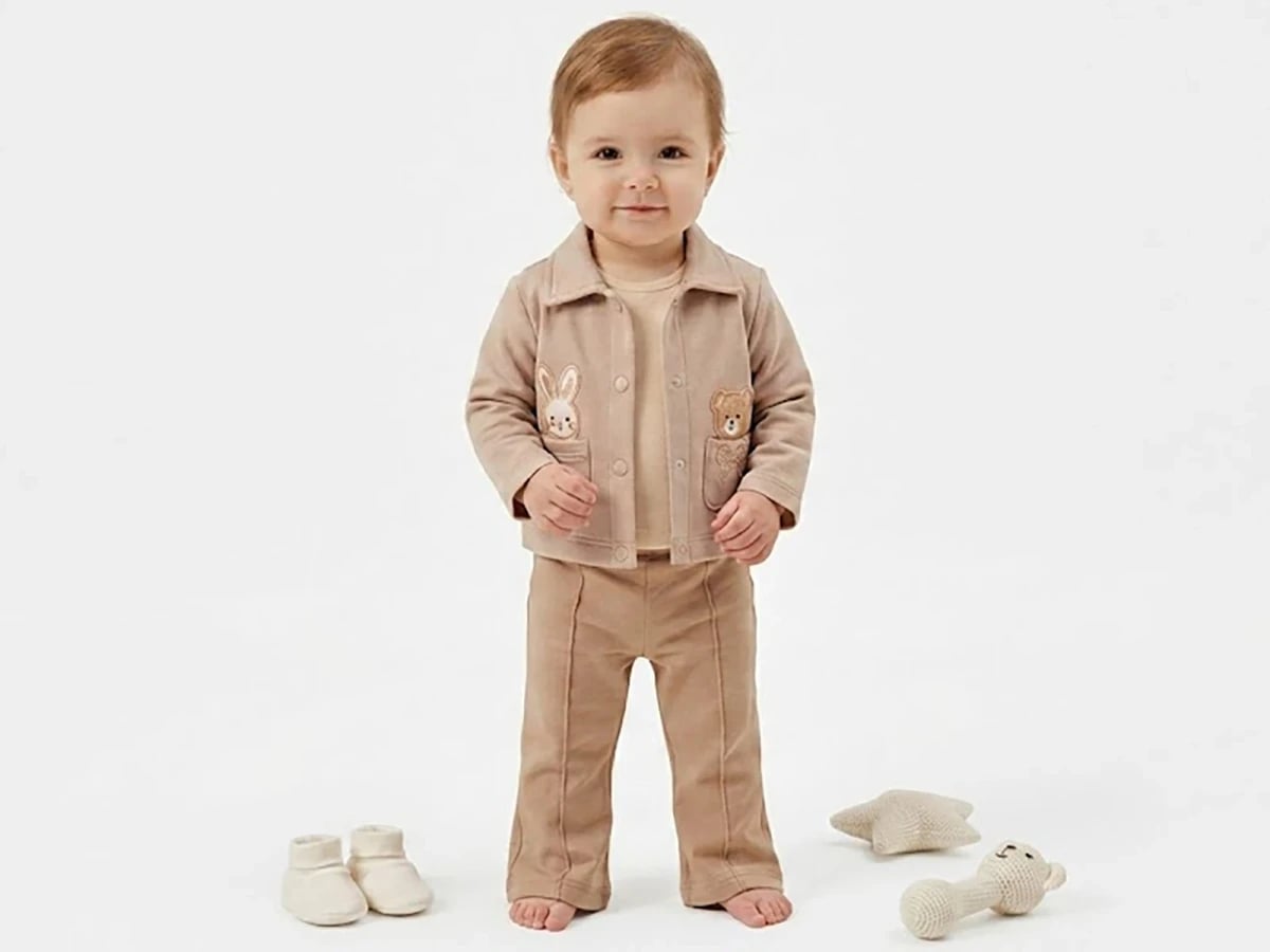 Baby Girl's Embroidered Bunny & Bear 4-Piece Set - Elci Baby - by Peralane