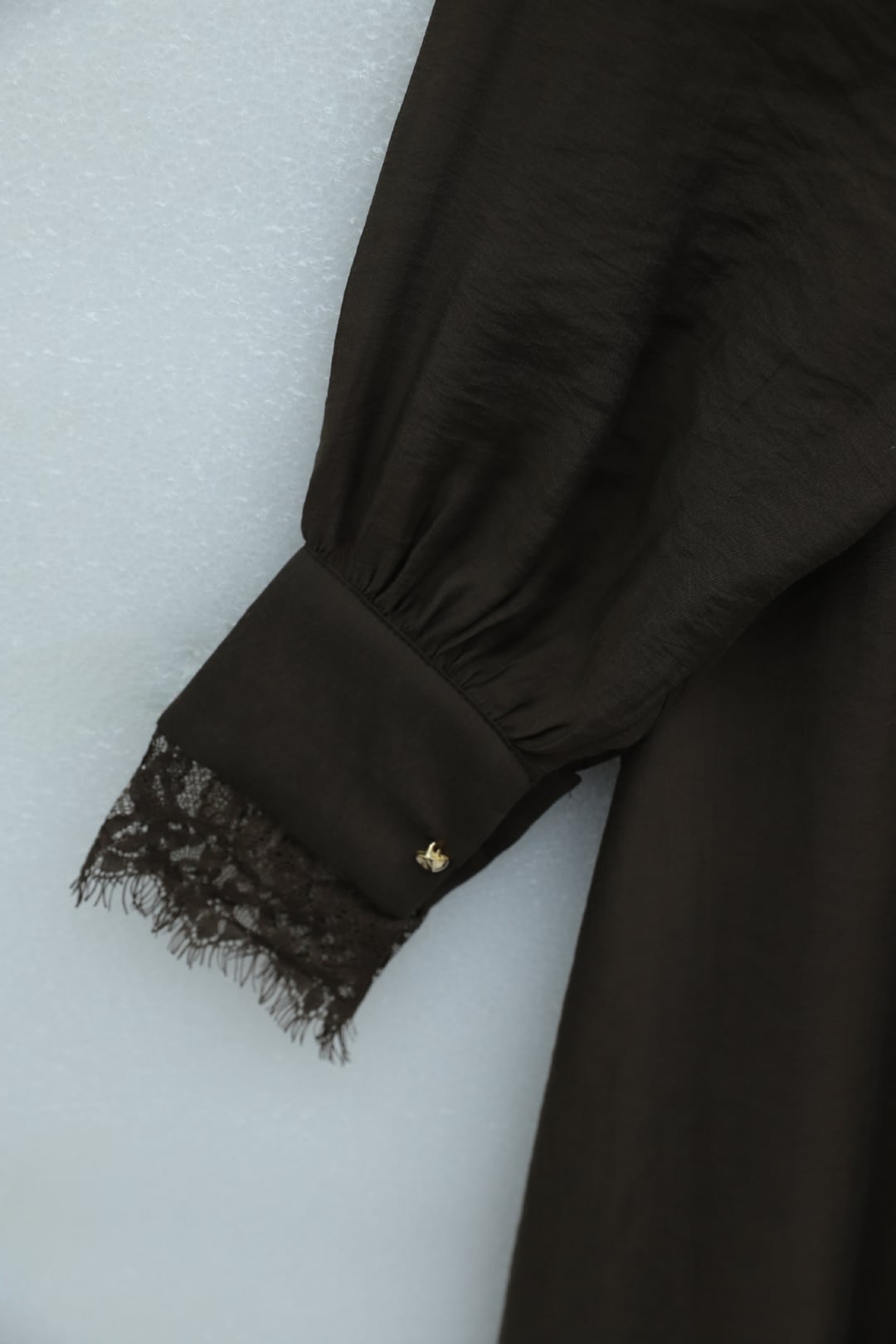 Lace Detail Cape Belted Lined Imported Ibiza Dress - Brown - Podyumplus - by Peralane - photo 11