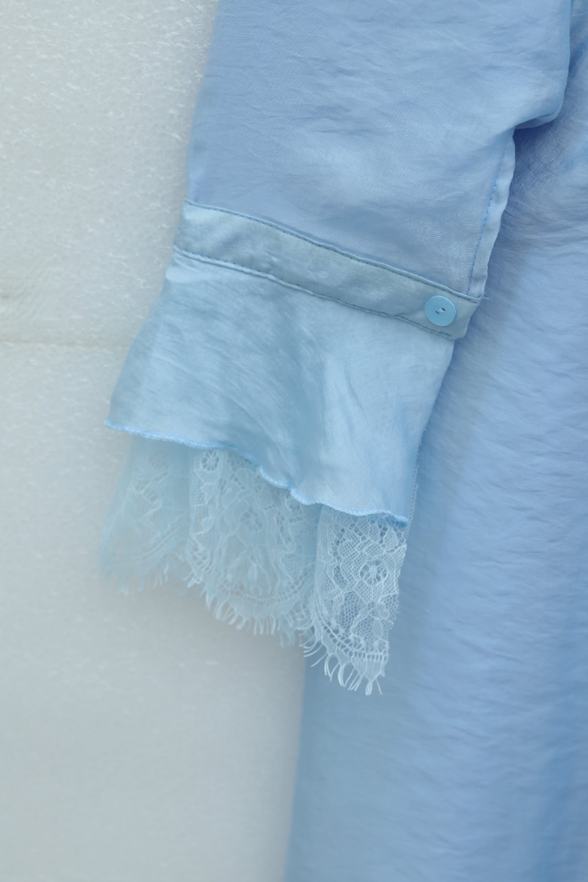 Belted Tie-Neck Ruffled Lined Maxi Dress in Light Blue - Podyumplus - by Peralane - photo 4