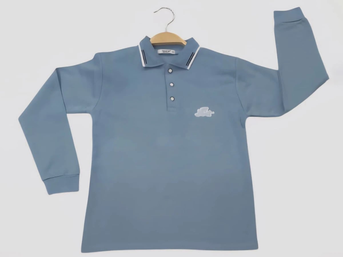 Polo Collar Boys' Classic Sweatshirt – Turquoise - Tanem Kids - by Peralane
