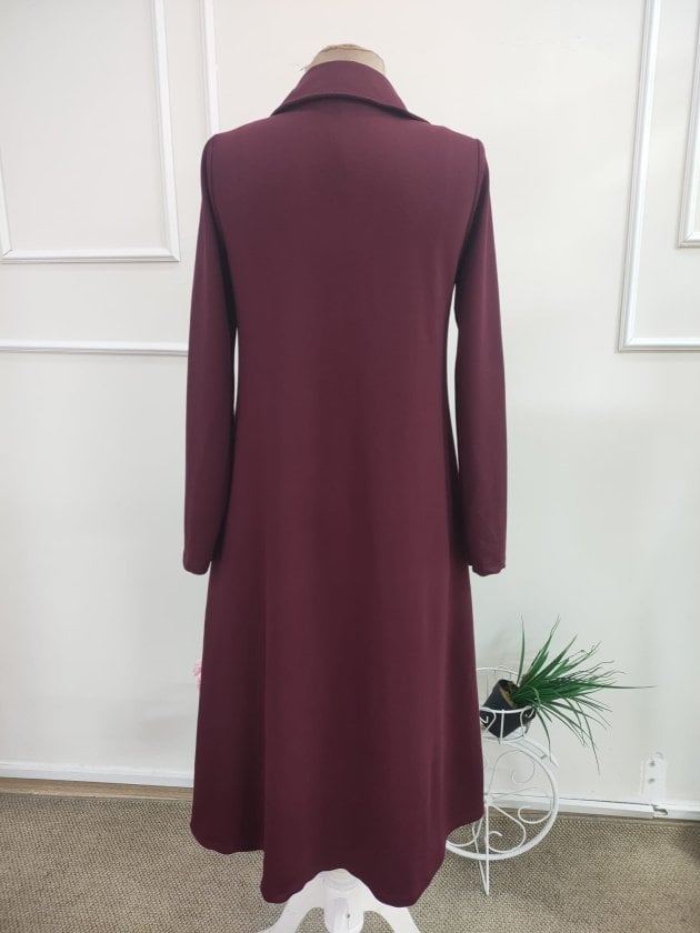 Women's Long-Sleeve Collared Midi Viscose Two-Thread Dress - Janes - by Peralane - photo 3