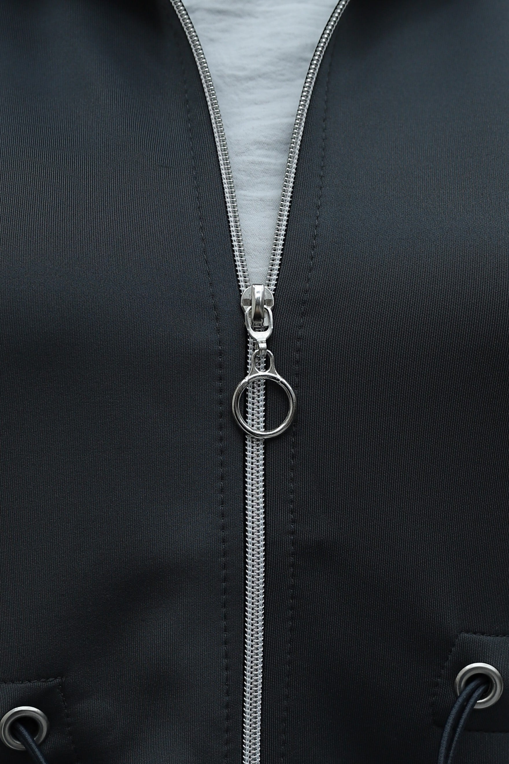 Double Pocket Zip-Up Scuba Vest and Trousers Set - Smoke - Podyumplus - by Peralane - photo 6