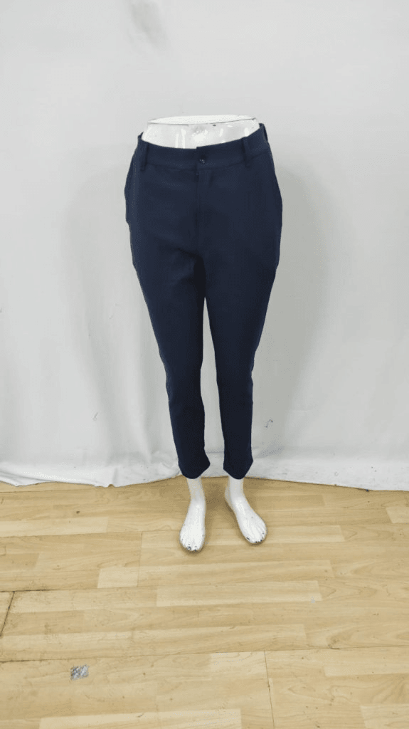 Women's Navy Blue Low-Rise Slim Leg Trousers with Pockets - Janes - by Peralane - photo 2