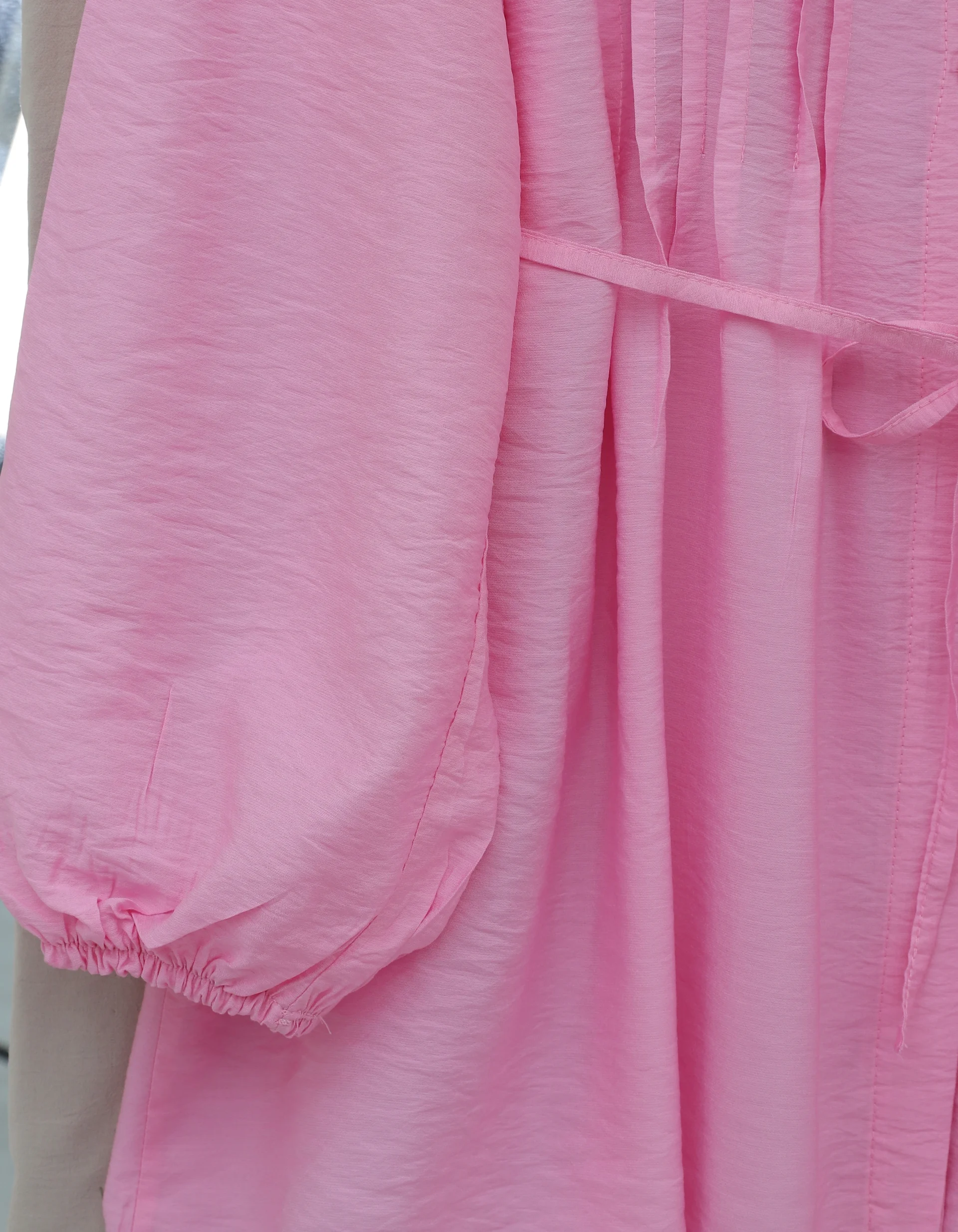 Pink Strawberry Print Pleated Blouse with Tie Belt - Podyumplus - by Peralane - photo 5