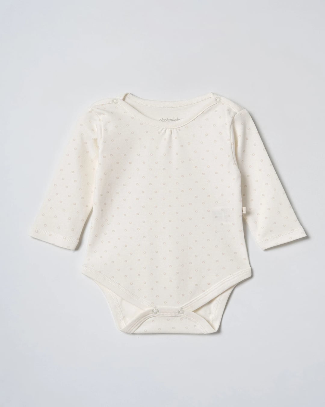 Baby Long-Sleeve Bodysuit with Light Brown Print - Beige - 2 Pack - Ciccimbaby - by Peralane