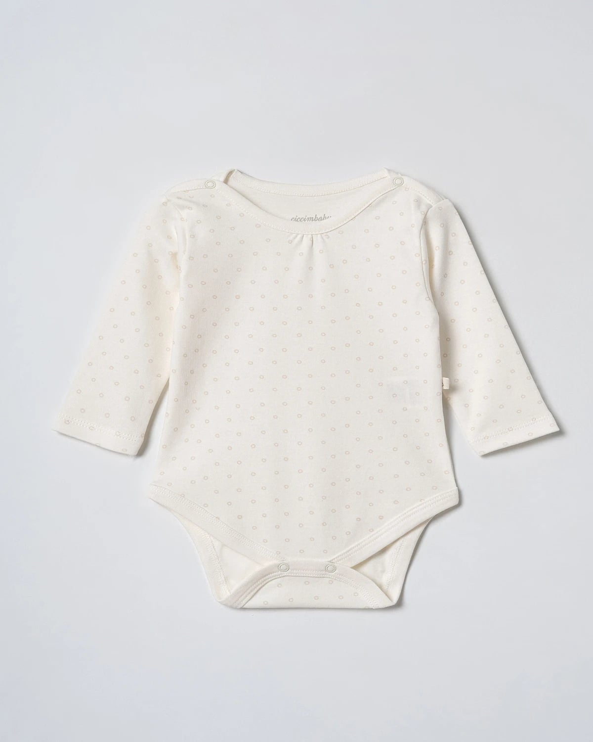 Baby Long-Sleeve Bodysuit with Light Brown Print - Beige - 2 Pack - Ciccimbaby - by Peralane