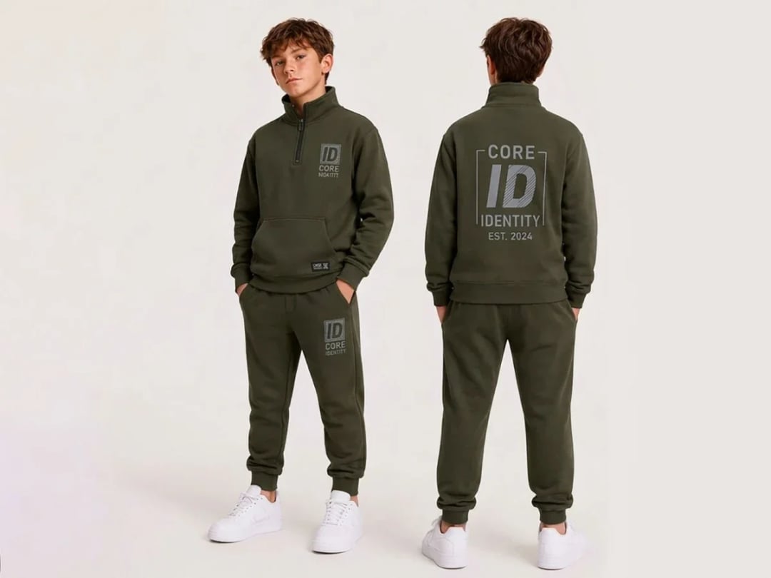 Core Print Brushed 3-Thread Boys' Tracksuit Set - Koska - by Peralane