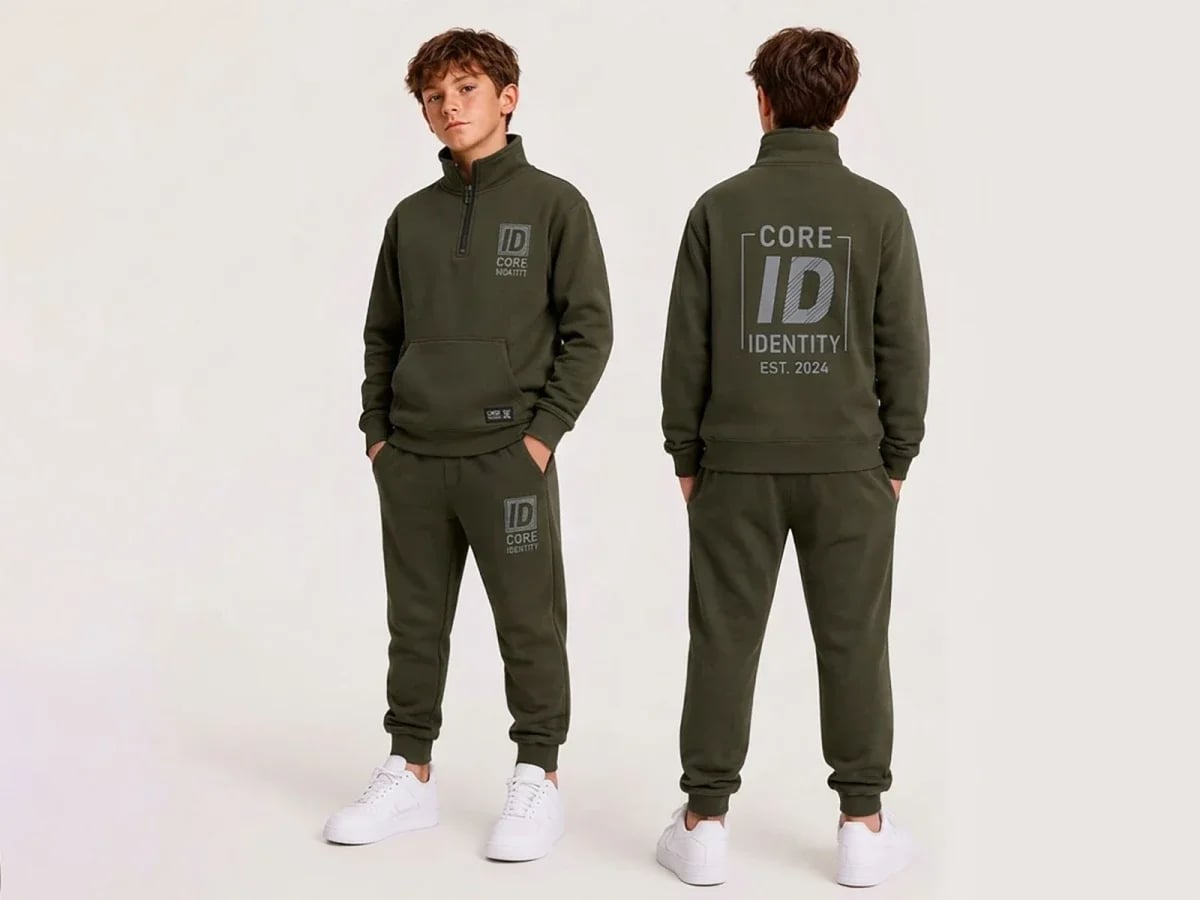 Core Print Brushed 3-Thread Boys' Tracksuit Set - Koska - by Peralane