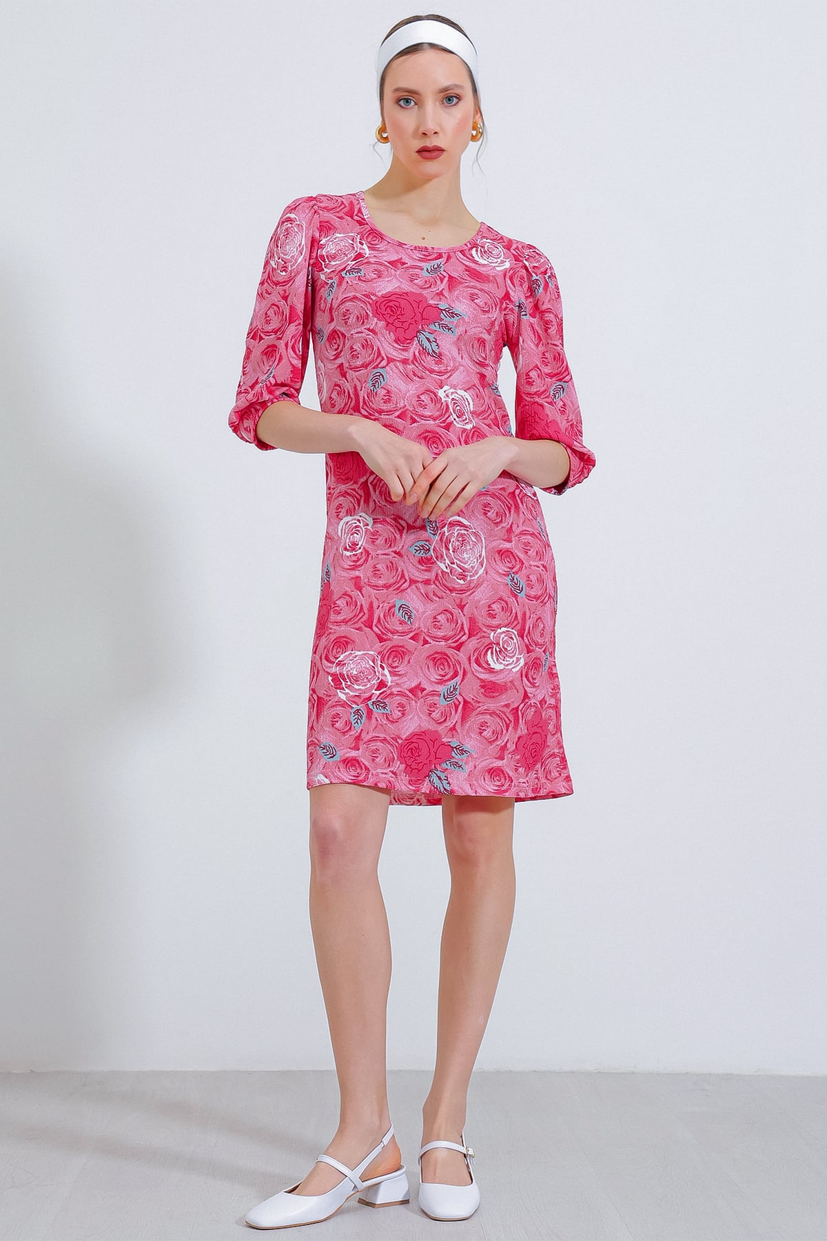 Women's Pomegranate Flower Print Knit Dress - Bigdart - by Peralane