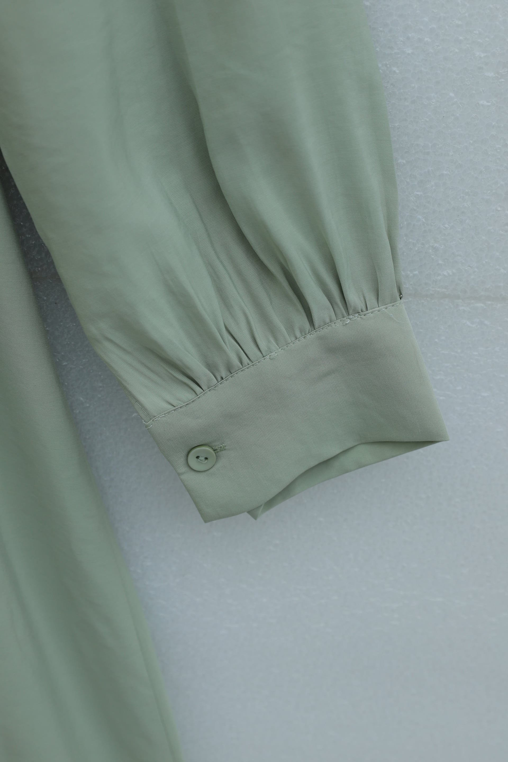 Long Modal Tunic with Button Front and Tie Waist - Sage Green - Podyumplus - by Peralane - photo 5
