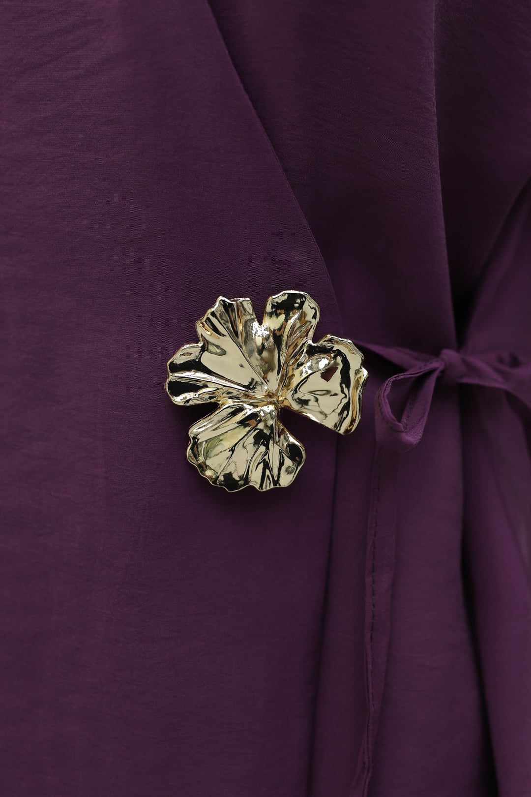 Side Cross Tie Buckle Modal Tunic - Deep Plum - Podyumplus - by Peralane - photo 7