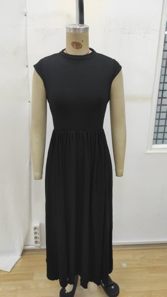 Women's Short Sleeve Half Turtleneck Viscose Dress - Janes - by Peralane - photo 4