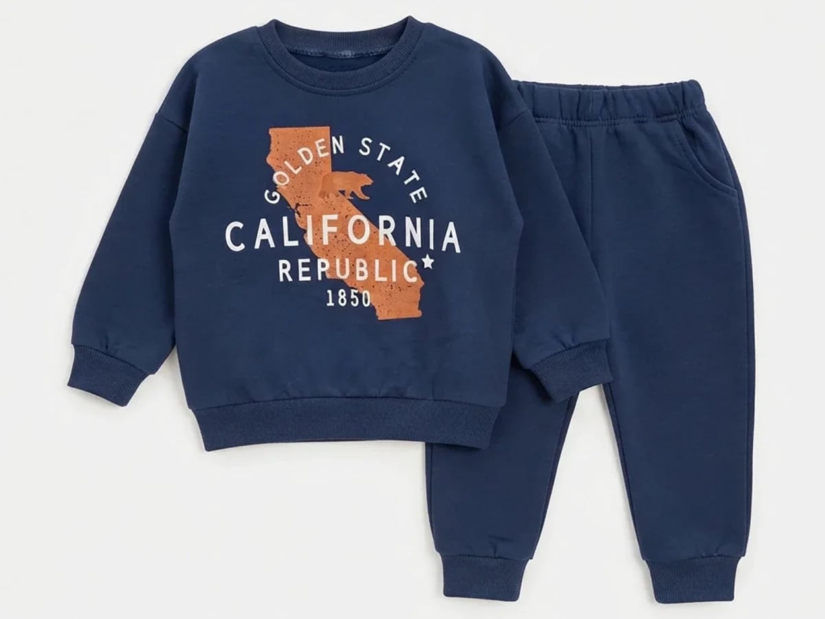 California Print Boys' Sweatshirt and Trousers Set - Vovido - by Peralane