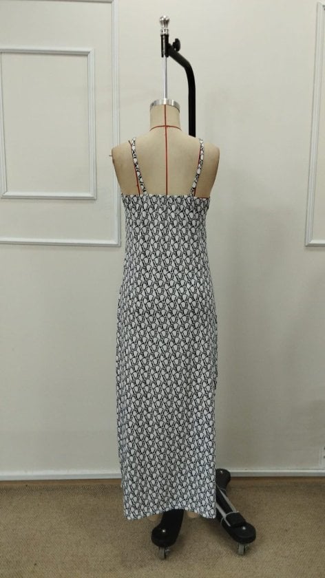Women's White V-Neck Spaghetti Strap Long Slit Suprem Dress - Janes - by Peralane - photo 7
