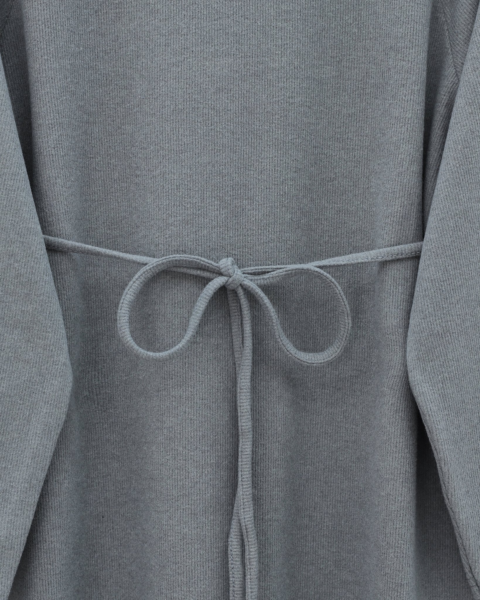 Round Neck Self-Tie Waist Selanik Dress in Grey - Podyumplus - by Peralane - photo 4