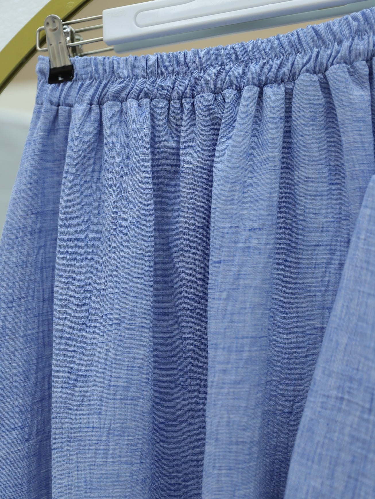 Stone and Ribbon Detail Skirted Linen Look Set - Blue - Podyumplus - by Peralane - photo 5