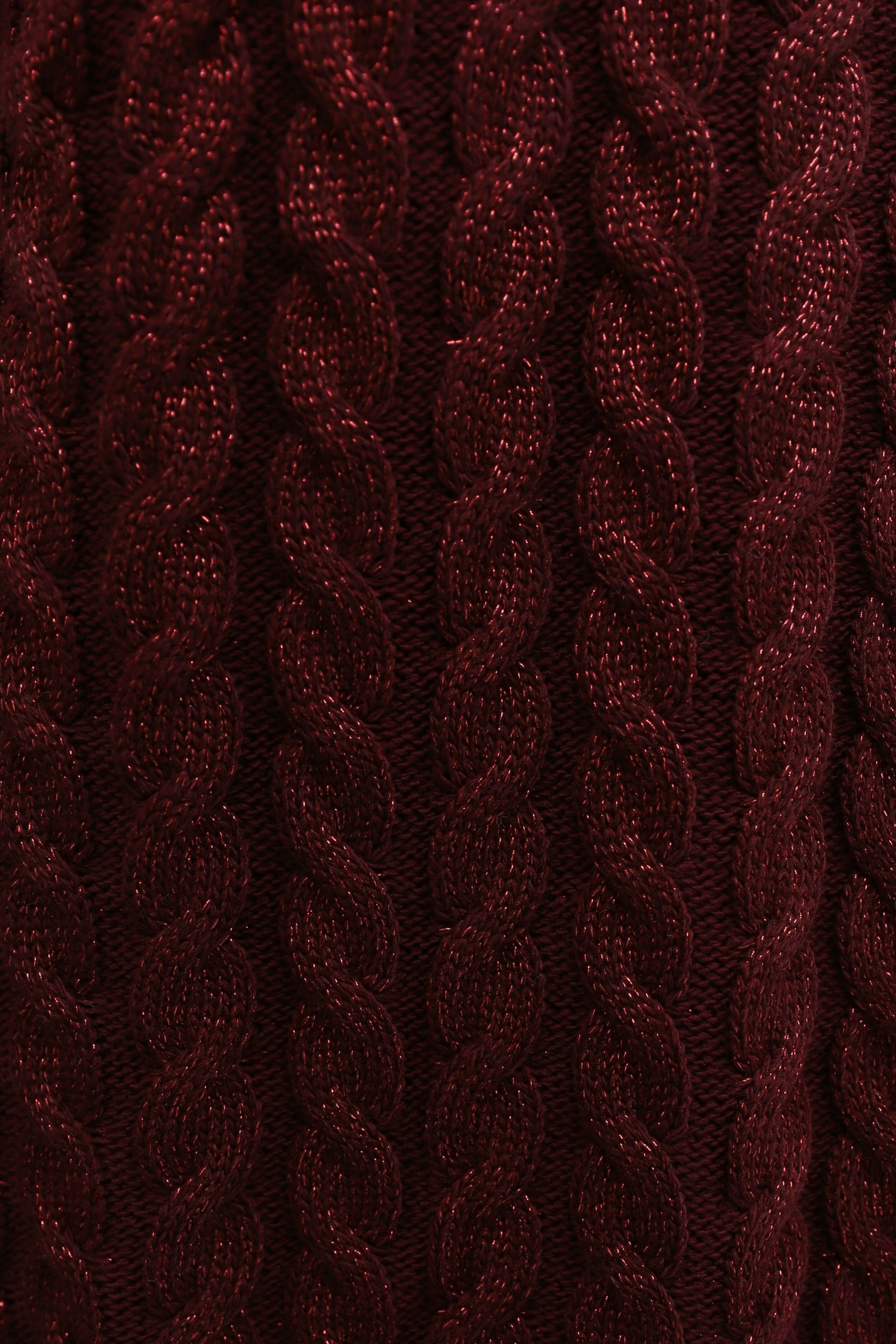Half Collar Slit Shimmer Basket Knit Two-Piece Set - Bordeaux - Podyumplus - by Peralane - photo 7