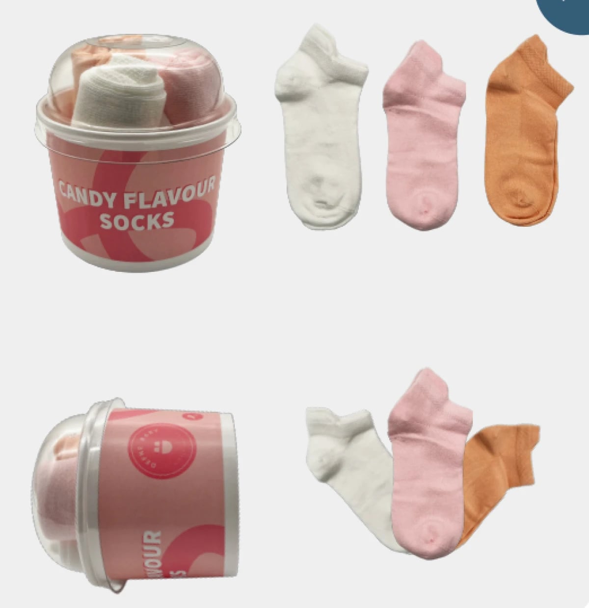 Girls' Cupcake Theme Premium Cotton Bootie Sock Set - Defne - by Peralane