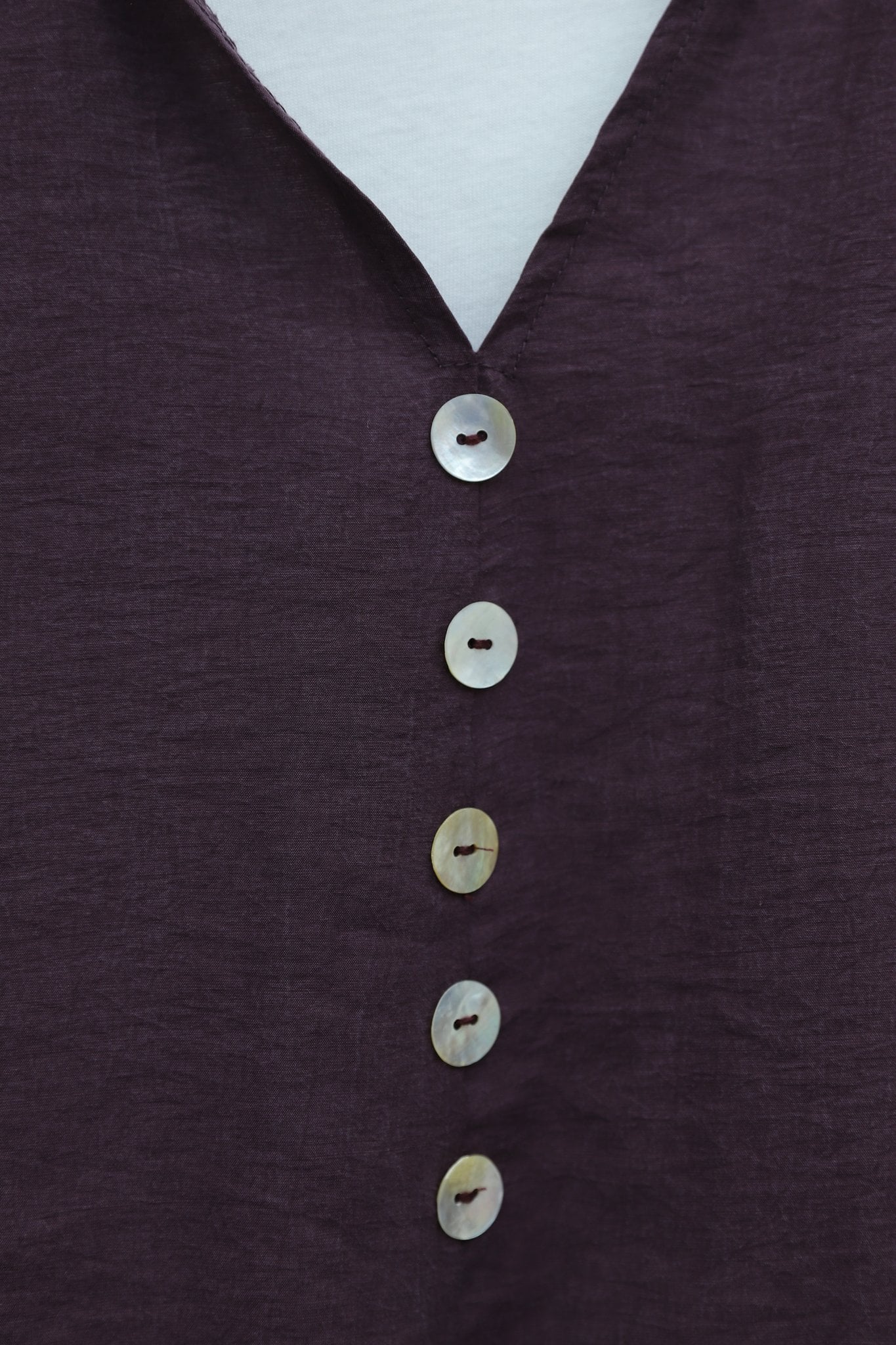 V-Neck Floral Sleeve Buttoned Tie Modal Tunic - Deep Plum - Podyumplus - by Peralane - photo 5